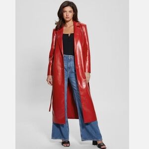 NWT Guess Gea Faux-Leather Trench Coat